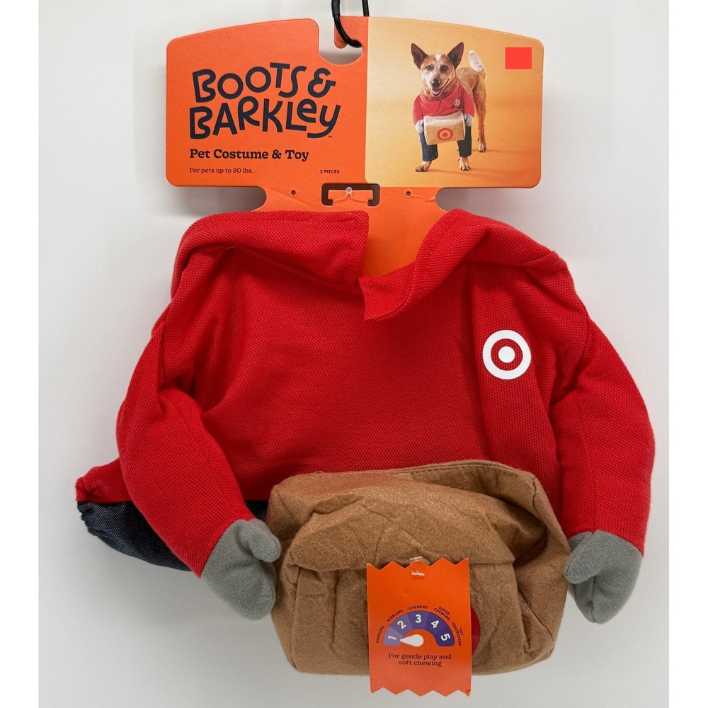 Boots & Barkley Target Delivery Driver Dog Costume Red Polo Toy Set XL